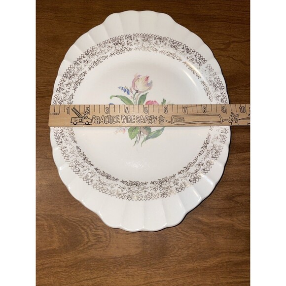 Vintage Fairbanks Ward China SHARON Serving Plate 22k Gold Trim 12" x 9 1/2" - Picture 12 of 16